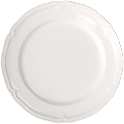 Villeroy & Boch Manoir Collection Pasta Bowl/Soup Plate, Premium Porcelain, Made in Germany, Dishwasher and Microwave Safe, Wide Rim, 9 in Diameter, 10 oz Capacity, Rich, Creamy White
