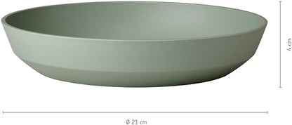 Mepal - Deep plate 4 pieces Silueta - Dishwasher & microwave resistant - Plastic plates - Dinner plates - Tableware - 21 cm - Nordic black
