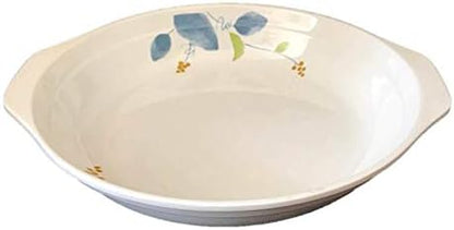 Lucky Star Melamine Round Soup Deep Plate Dish with 2 Side-Handle, 8-3/4” X 7-7/8” X 1-3/4” H or 9-7/8" X 8-7/8” X 2” H, IM Series (12, 9-7/8" X 8-7/8” X 2” H (Capacity: 38 oz))