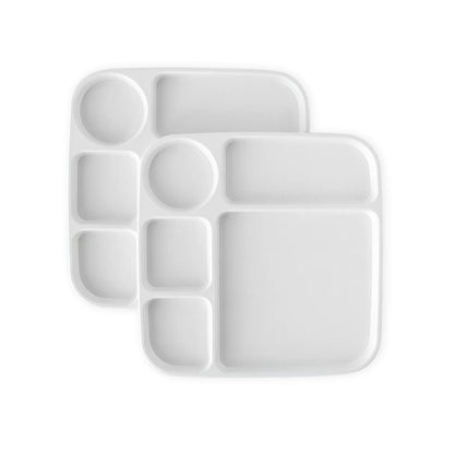 Nordic Ware 10-Inch Meal Plate, Set of 2, White, Microwave Safe Polypropylene