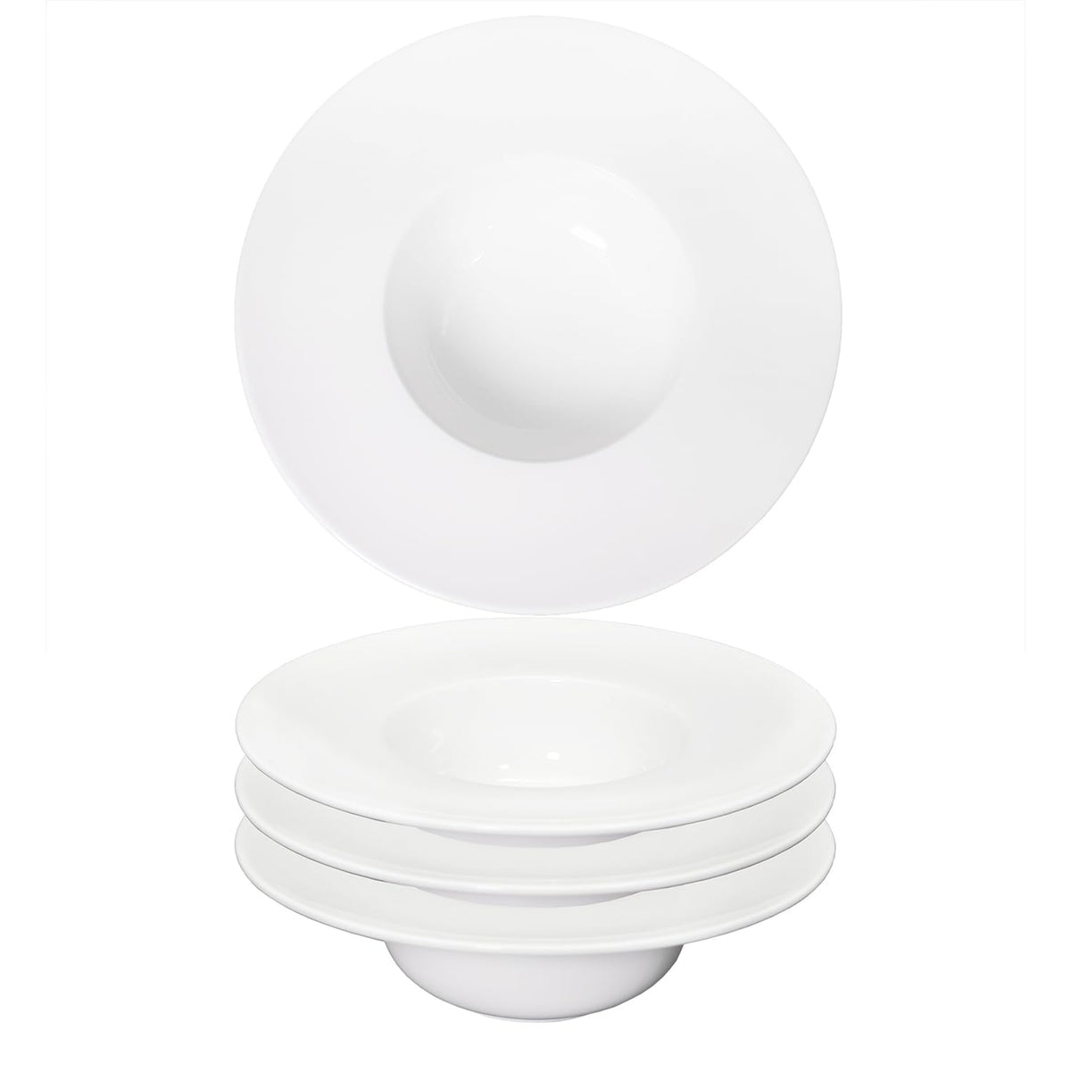 Pasta Plates with Rim 14 oz, Soup Bowl Pasta Bowl Set of 2, Shallow Bowl Plate, Ceramic Wide Rimmed Soup Bowl, Best choice for high-end restaurants, hotels, and foodies,11 Inch Blue