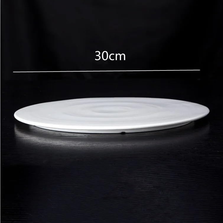 Dining Plates White Ceramic Steak Plate Sushi Cake Dessert Flat Plate Characteristic Hotel Restaurant Dinner Plate Round Western Food Plate Ceramic Dinner Plates，12 Inches