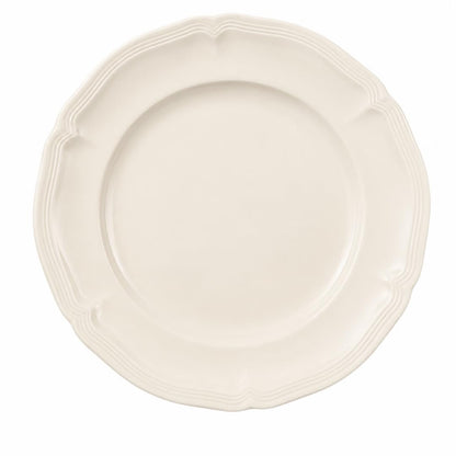Villeroy & Boch Manoir Collection Pasta Bowl/Soup Plate, Premium Porcelain, Made in Germany, Dishwasher and Microwave Safe, Wide Rim, 9 in Diameter, 10 oz Capacity, Rich, Creamy White