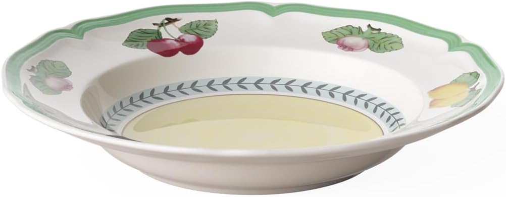 Villeroy & Boch French Garden Fleurence Rim Soup, 9 in, Premium Porcelain, White/Multicolored