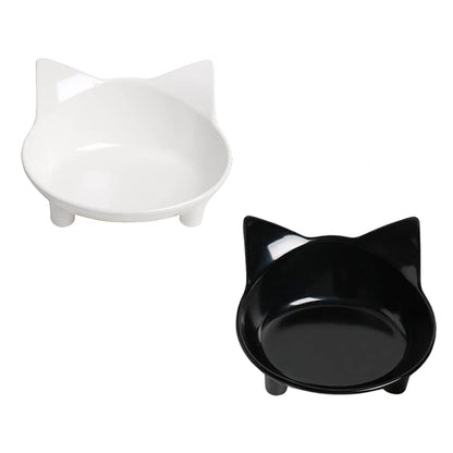 Cat Food Bowls Shallow Wide Non-Slip Whisker Friendly Dish for Indoor Cats