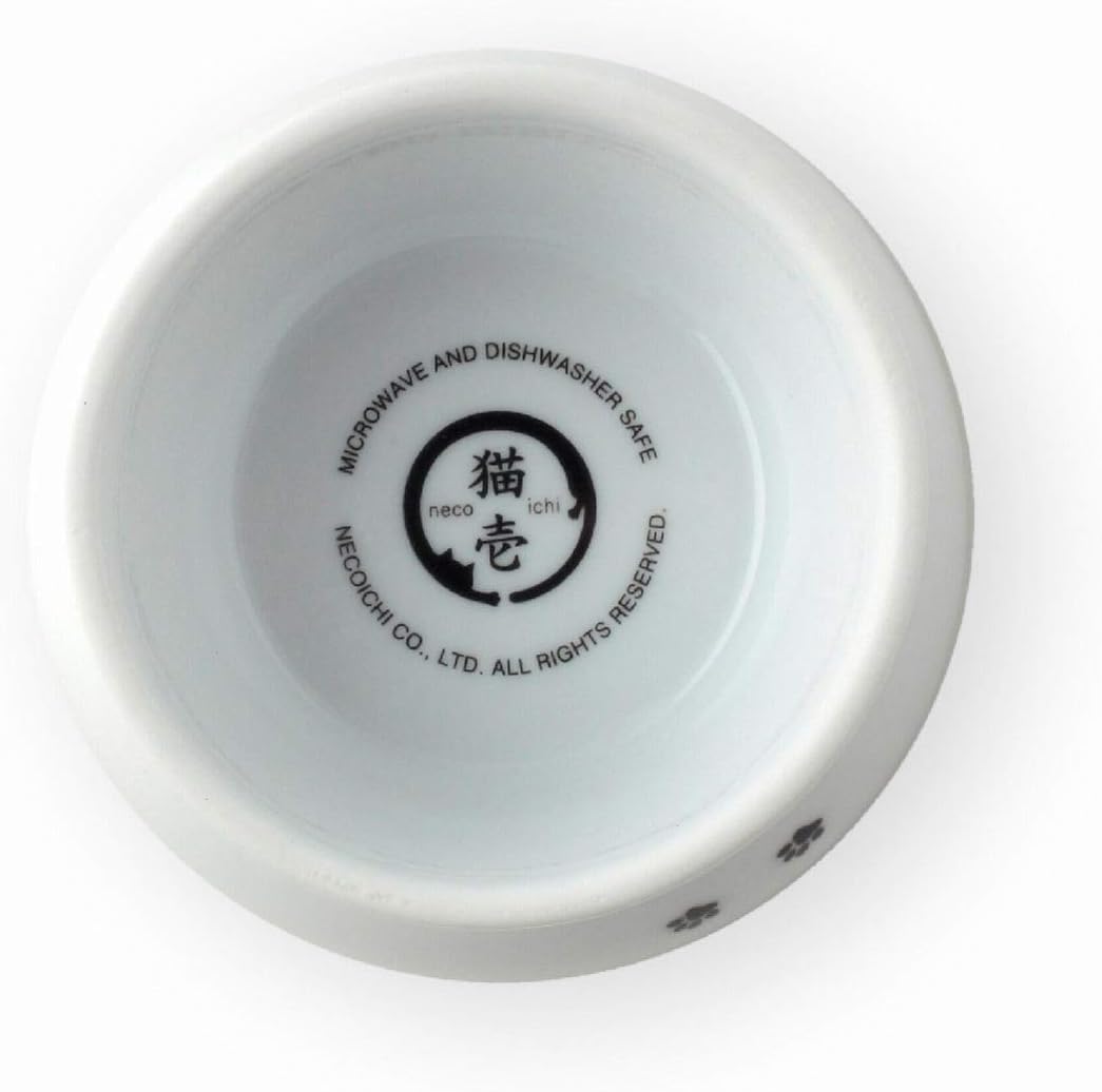 Necoichi Ceramic Elevated Cat Food Bowl, Whisker-Friendly (Cats, Mini)