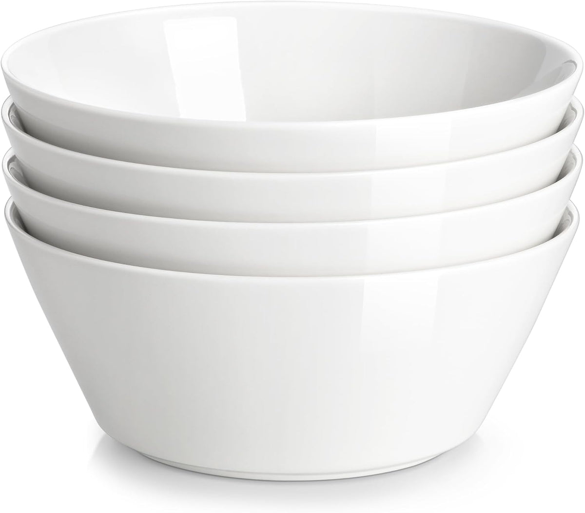 MALACASA 35 OZ Soup Bowls Set of 4, White Bowls Deep Cereal Ramen Bowl