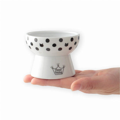 Necoichi Ceramic Elevated Cat Food Bowl, Whisker-Friendly (Cats, Mini)