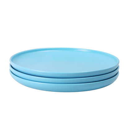 Dinner Plates 8 Inch, Matte Black Ceramic, Set of 3