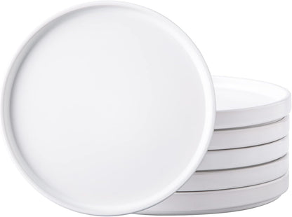 AmorArc Ceramic Dinner Plates Set of 6,10.0 Inch Matte Stoneware Plates Set
