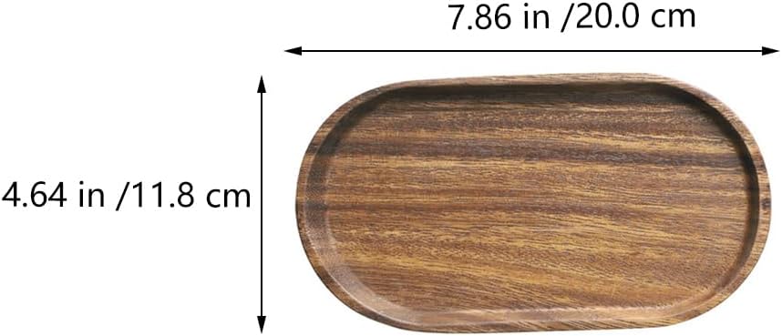 OUNONA Wooden Serving Trays and Platters Set 7.87X4.64 Inch Oval Decorative Wood Tray for Food Display Snack Plates Dessert Serving Dish