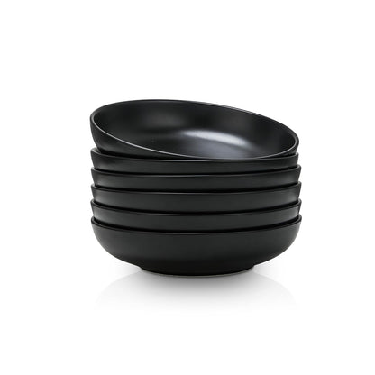 Selamica Ceramic Pasta Bowls Set 34 OZ, Large Salad Bowl 8.6 Inch Deep Plates for Pasta Soup, Microwave & Dishwasher Safe, Set of 6, Gradient Blue