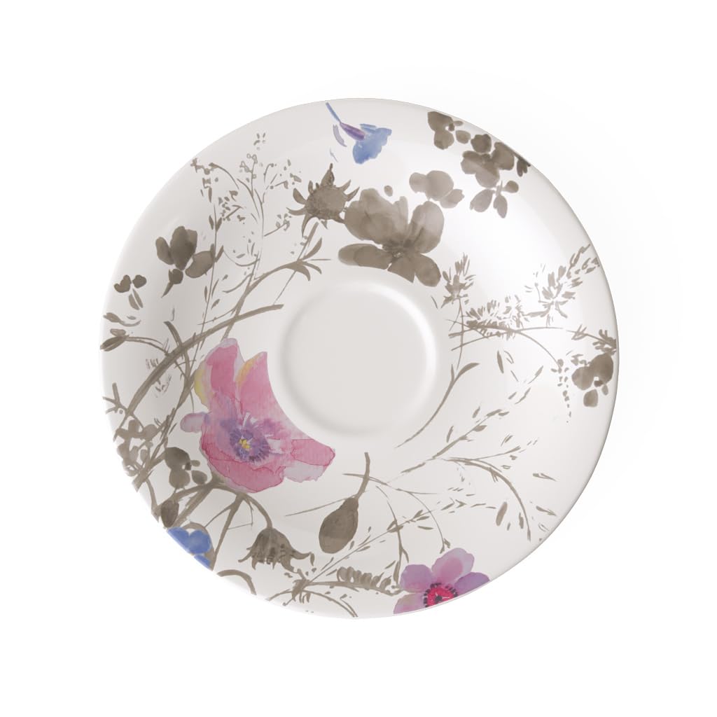 Villeroy & Boch Mariefleur Basic Rim Soup, 9 in, Premium Porcelain, White/Multicolored
