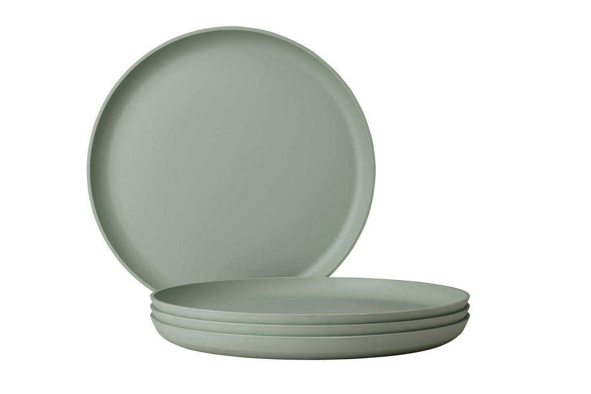 Mepal - Deep plate 4 pieces Silueta - Dishwasher & microwave resistant - Plastic plates - Dinner plates - Tableware - 21 cm - Nordic black