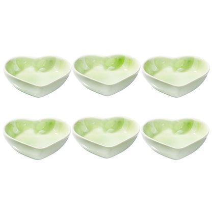 Ceramic Dipping Bowl Set of 6, 3.1'' Blue Heart‑Shaped Small Sauce Dishes