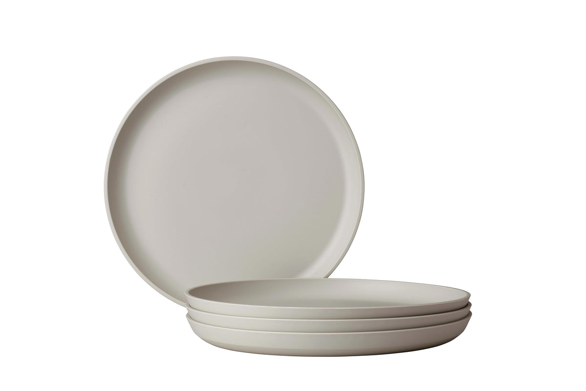 Mepal - Deep plate 4 pieces Silueta - Dishwasher & microwave resistant - Plastic plates - Dinner plates - Tableware - 21 cm - Nordic black