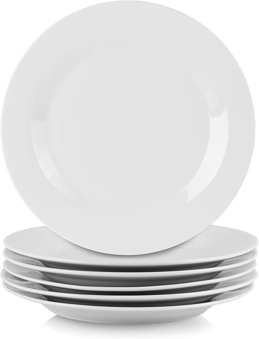 10 Strawberry Street Simply White 7.5" Round Salad Plate, Set of 6