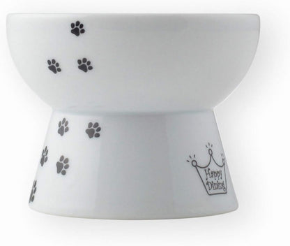 Necoichi Ceramic Elevated Cat Food Bowl, Whisker-Friendly (Cats, Mini)
