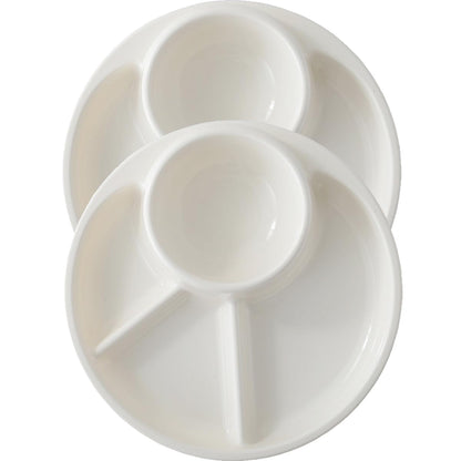 Unbreakable Divided Plates for Adults Portion Control Plates Set of 2 Dark Blue Round Plastic Dinner Plate 9 Inch for Camping Outdoor or Every Day Use