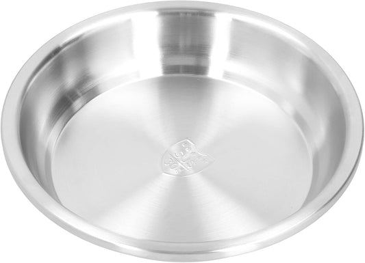 304 Stainless Steel Deep Plate, Round Plate for Salad Pasta Soup, 24cm
