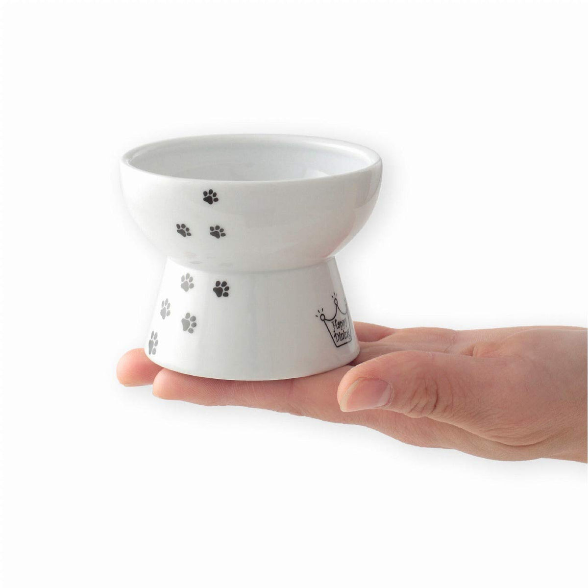 Necoichi Ceramic Elevated Cat Food Bowl, Whisker-Friendly (Cats, Mini)