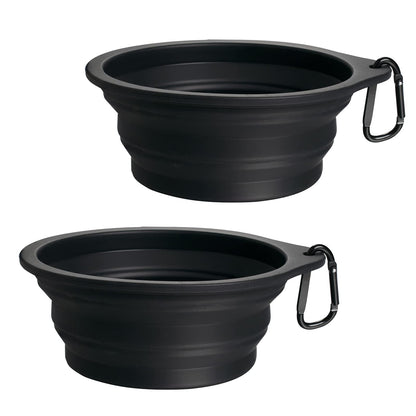 PetBonus 2-Pack Collapsible Dog Bowls, Portable Travel Dog Water Food Bowls
