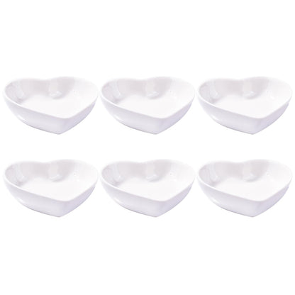 Ceramic Dipping Bowl Set of 6, 3.1'' Blue Heart‑Shaped Small Sauce Dishes
