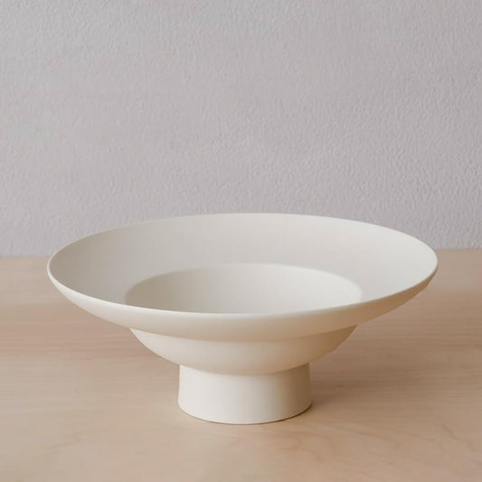 WENSHUO Pasta Bowl, Footed Ceramic Soup Bowl with Wide Rim, 15.2 oz,Crème