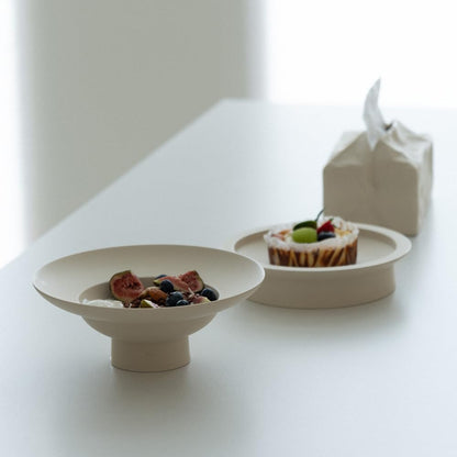 WENSHUO Pasta Bowl, Footed Ceramic Soup Bowl with Wide Rim, 15.2 oz,Crème