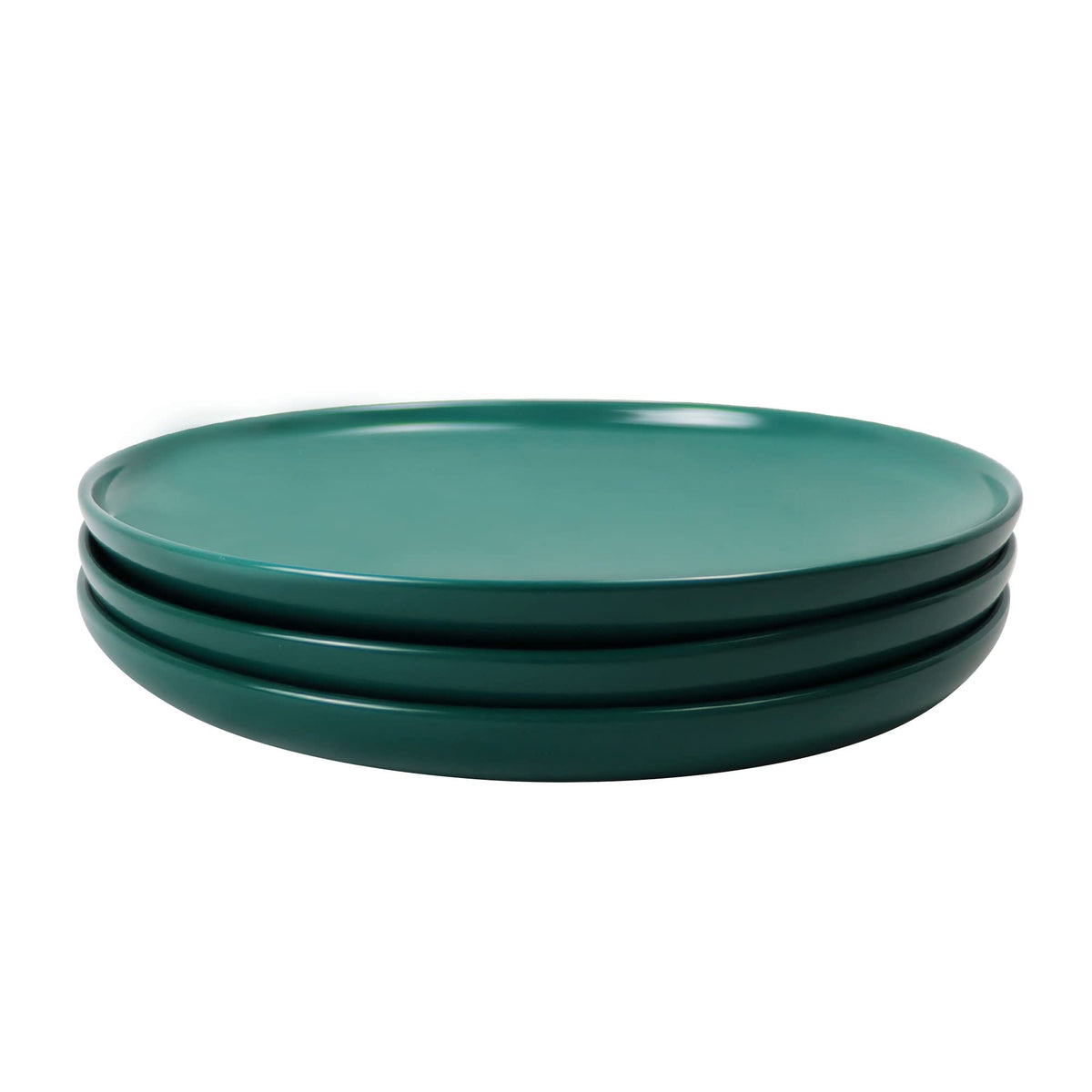 Dinner Plates 8 Inch, Matte Black Ceramic, Set of 3