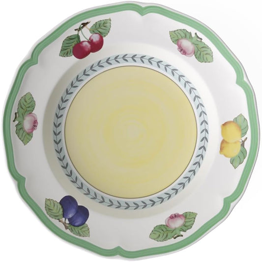 Villeroy & Boch French Garden Fleurence Rim Soup, 9 in, Premium Porcelain, White/Multicolored