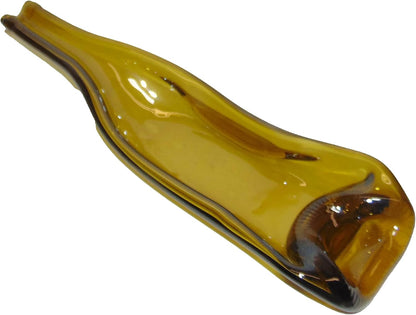 UpCycled Yellow Wine Bottle Shallow Snack Serving Dish Bowl