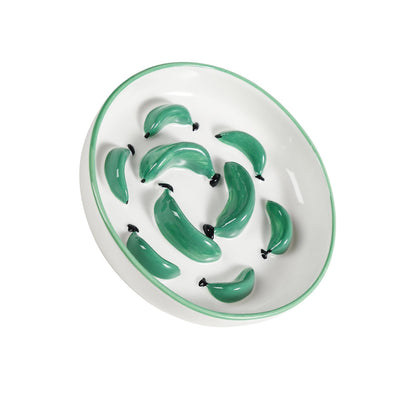 Ceramic Slow Feeder Cat Bowl, 6.3'' Wide Whisker Friendly Cat Puzzle Feeder