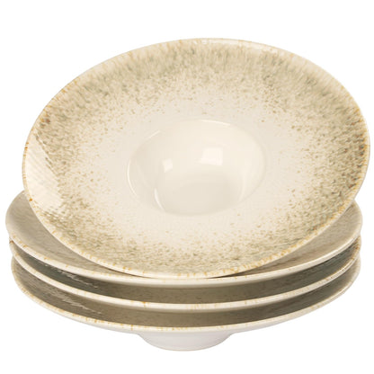 Soup Bowls, Soup Plates, 5.1 oz, Porcelain Pasta Bowl Set of 4, Wide edge Shallow Bowl Plates, Rimmed Bowls with Rim, Best choice for high-end restaurants and foodies,Royal blue 9.8 Inch