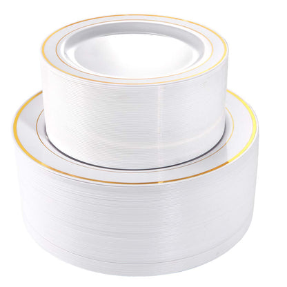 I00000 102 Pcs Silver Plastic Plates, Premium Silver Disposable Plates