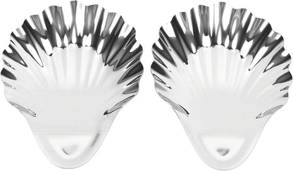 Fdit 2pcs Jewelry Tray, Scallop Shell Shape with Wavy Texture