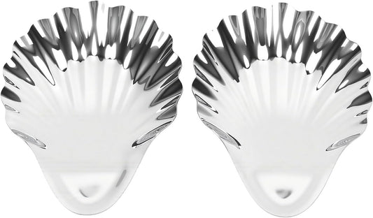 Fdit 2pcs Jewelry Tray, Scallop Shell Shape with Wavy Texture