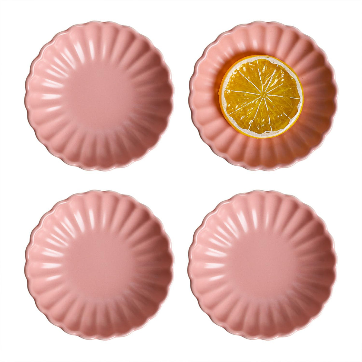 Gaolinci 3.5 Inches Flower Shape Ceramic Side Dishes, 4 Pcs Dipping Saucers