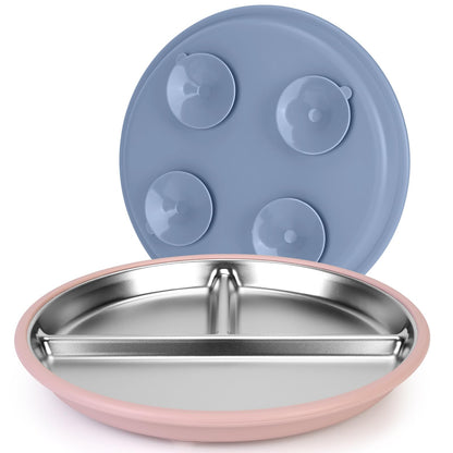 Yummy Sam 2 Pcs Whisker Fatigue Shallow Wide Cat Bowls Set, Purple Orange