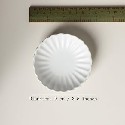 Gaolinci 3.5 Inches Flower Shape Ceramic Side Dishes, 4 Pcs Dipping Saucers