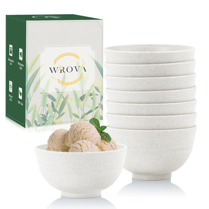 Wrova Wheat Straw Bowls Set 60 OZ Unbreakable Large Cereal Bowls Set of 6 Microwave and Dishwasher Safe Bowls Big Bowls for Camping and Picnic BPA Free Soup Bowl for Serving Oatmeal and Salad. Black