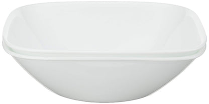 Corelle 4-Pc Meal Bowls Set Service for 4, Durable and Eco-Friendly 9-1/4-Inch Glass Bowls, Compact Stack Bowl Set, Microwave and Dishwasher Safe, White, 46 Ounces