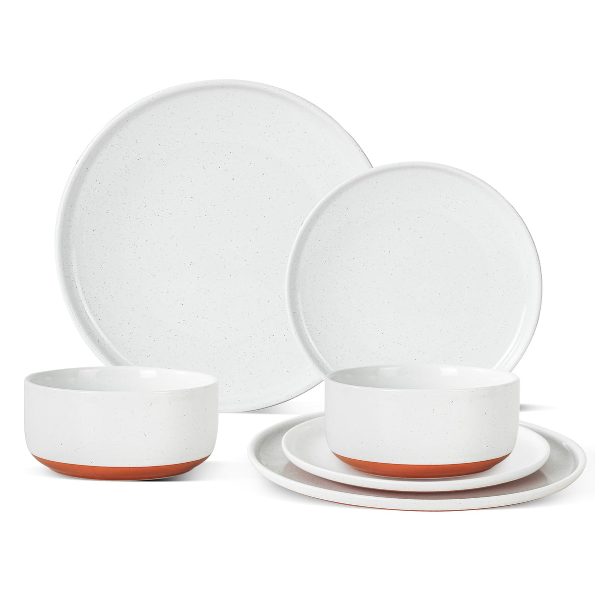 Ceramic Dinner Plates, 10.25 Inch, Set for 4, Elegant Green