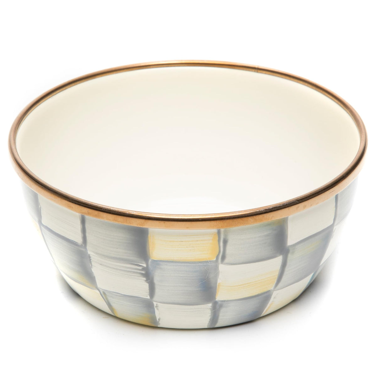 MACKENZIE-CHILDS Enamel Pinch Bowl, Small Bowl for Cooking Ingredients, 1.5-Cup Capacity, Wild Rose Slate