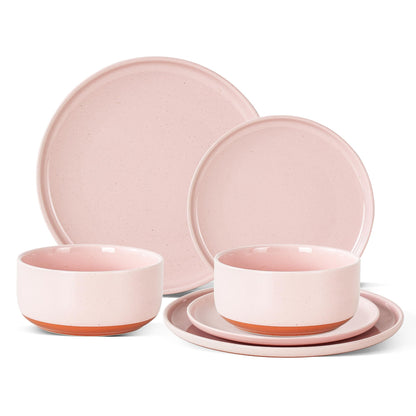 Ceramic Dinner Plates, 10.25 Inch, Set for 4, Elegant Green