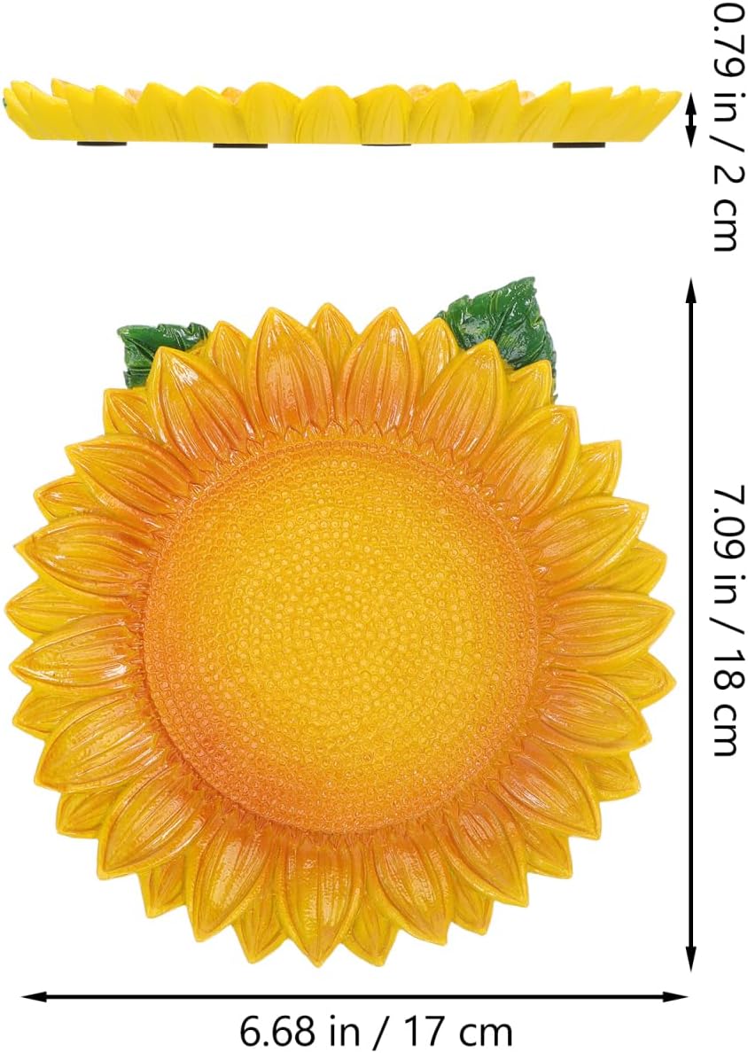 Sunflower Decorative Tray, 6.7 Inch Resin Dish, Yellow