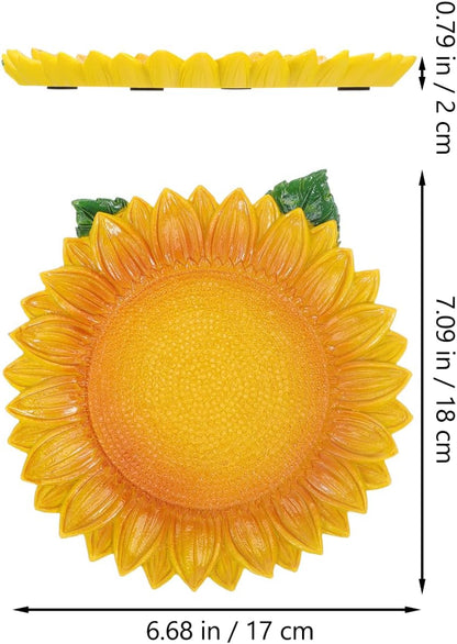 Sunflower Decorative Tray, 6.7 Inch Resin Dish, Yellow