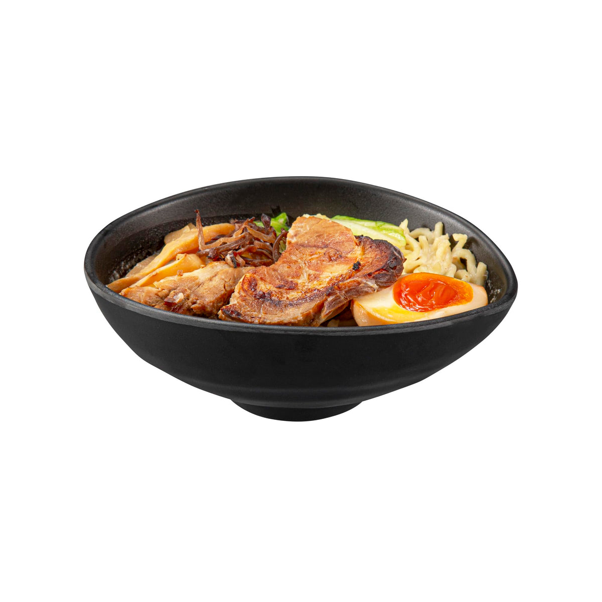 Restaurantware Voga 44 Ounce Serving Bowls 2 Premium Dinner Bowls - Top Rack Dishwashable Unique Black Melamine Salad Bowls Serve Hot And Cold Foods For Parties Or Events