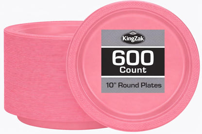 Silver Solid Color Premium Heavy Weight Plastic Dinner Plate (9") 50 Count - Premium Plastic, Elegant & Durable, Perfect for Events