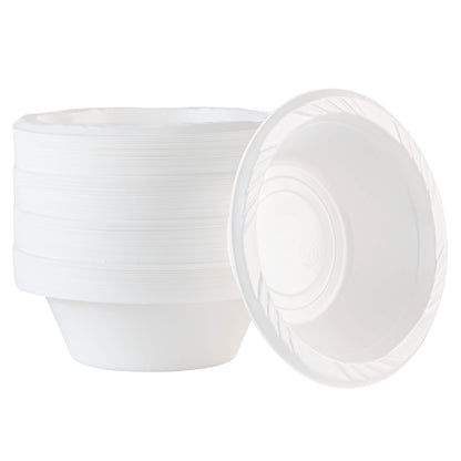 100 Count Disposable 12 ounce White Plastic Soup Bowls
